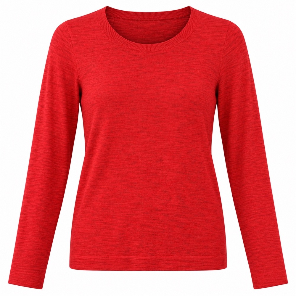 J.Crew Sweater Size S Red Heathered Classic Lightweight Slub Layering Minimalist